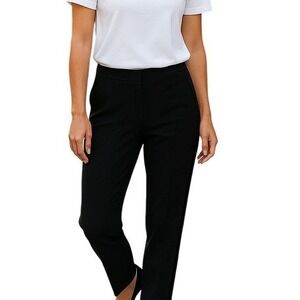 Simply Vera Vera Wang Black Velvet Trim Pull On Career Dress Pants Straight L